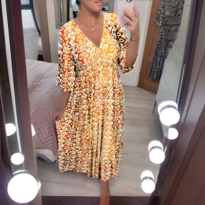 Trisha – Flowy V-Neck Midi Dress