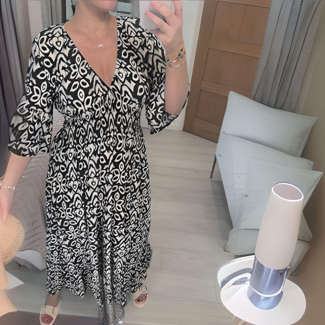 Trisha – Flowy V-Neck Midi Dress