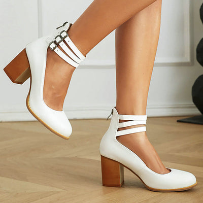 Allegra™ | Sandals with Ankle Strap and Chunky Heel