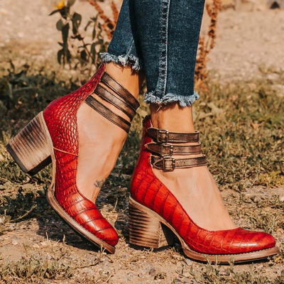 Ginevra™ | Court Shoes with Straps and Wide Heel