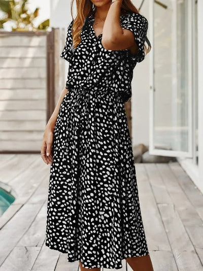 Amiya – Printed Button-Up Midi Dress