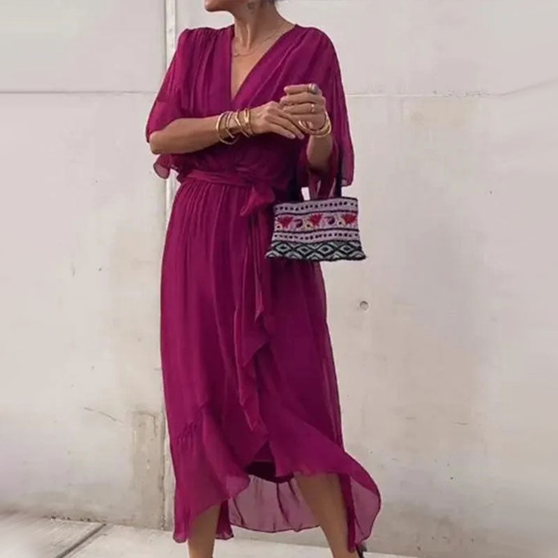 Glenda – Elegant V-Neck Dress